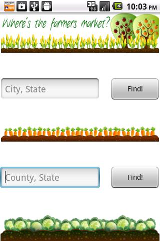 Android application Farmers Market Locator screenshort