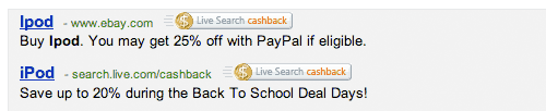 Live.com eBay Cashback