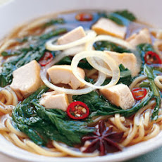 Roast Chicken Noodle Soup with Chrysanthemum