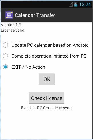Android application Outlook Calendar Transfer Sync screenshort