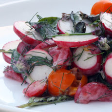 Radish and Herb Salad with Sungold Tomatoes and Strawberries