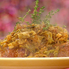 Smothered Pork Chops with Apples, Onions and Cabbage