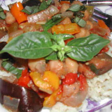 Aubergine (Eggplant) and Chickpea Tagine