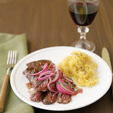 Skirt Steak with Pickled Onion and Spaghetti Squash