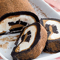 Brownie-Peanut Ice Cream Roll