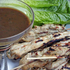 Sweet Chicken Skewers With a Peanut Dip