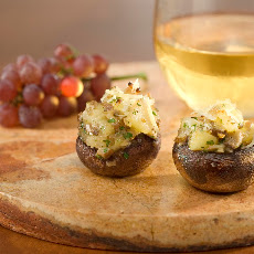 Pear & Parmesan Stuffed Mushrooms