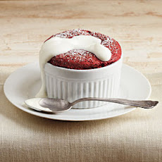 Red Velvet Soufflés with Whipped Sour Cream