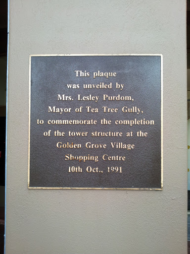 Golden Grove Village Tower Commemoration Plaque