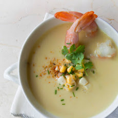 Smoked Corn, Coconut and Shrimp Soup