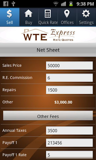 WTE Express Rate Quote