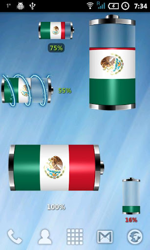 Mexico - Flag Battery Widget