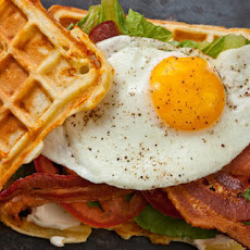 Savory Cheddar Waffle BLT with Egg Recipe