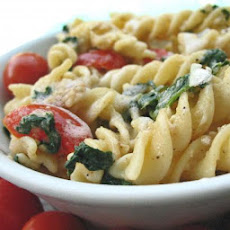 Penne With Spinach and Asiago Cheese