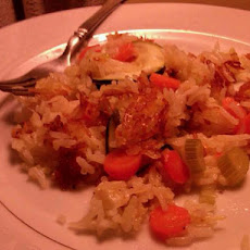 Crunchy Buttered Rice with Carrots and Parmesan Zucchini