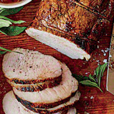 Roasted Cider-Brined Pork Loin with Green Tomato Chutney