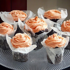 Chocolate Cupcakes with Rose Vanilla Buttercream