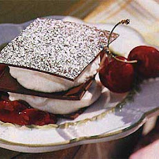 Chocolate Napoleons with Mascarpone Cream and Cherry Compote