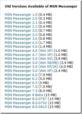 MSN_MEssenger_oldversions