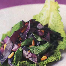 Red Cabbage and Warm Spinach Salad