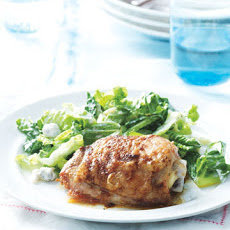 Buffalo Chicken Thighs with Celery and Blue Cheese Salad