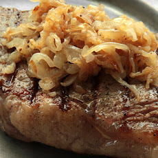 New York Strip Steak with Caramelized Shallots Recipe