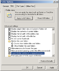 Windows Explorer Folder Options