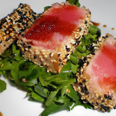 Sesame Crusted Tuna Steak on Arugula