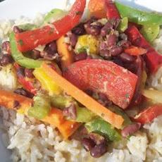 Adzuki Bean Mango Stir Fry with Cilantro Lime Coconut Sauce