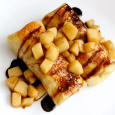 Brie and Apple Blintzes (Crepes) with a Balsamic Reduction Sauce