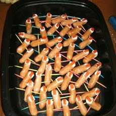 Goblin Toes (Cocktail Franks, Cream Cheese & Pimentos)