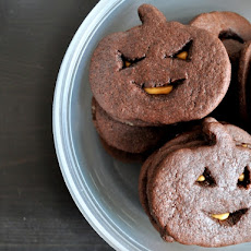 Chocolate Peanut Butter Jack-O-Lantern Cookies