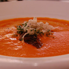 Red-Pepper Fennel Soup With Pita Chips