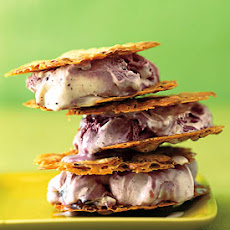 Almond Florentine and Black Raspberry Chip Ice Cream Sandwiches