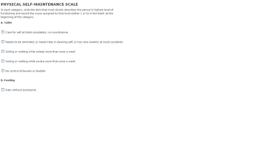 Screening Functions in Seniors