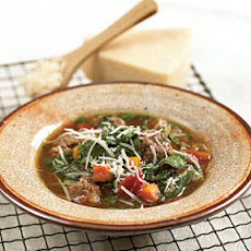 Meatball Soup with Spinach