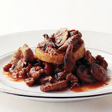 Parmesan-Crusted Polenta with Sausage-Mushroom Ragoût