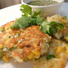 Crab & Corn Cakes With Coriander Dipping Sauce