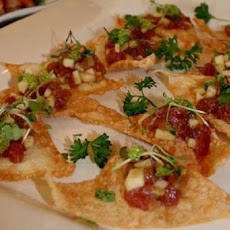 Ahi Tuna Tartare Ceviche in Won Ton Cups