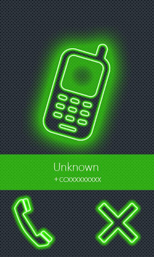 BIG caller ID Theme NeonGreen