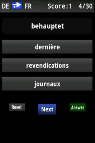 Vocabulary Trainer DE FR Beg