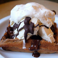 Bittersweet Chocolate Waffles with Chocolate Chip Ice Cream