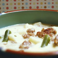 Potato, Green Bean and Bacon Chowder