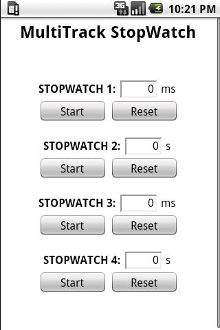 MultiTrack StopWatch