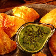 Baked Samosas with Mint Chutney