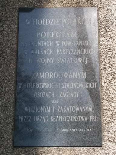 Tablica upamiętniająca Poleglych Polaków podczas II WŚ