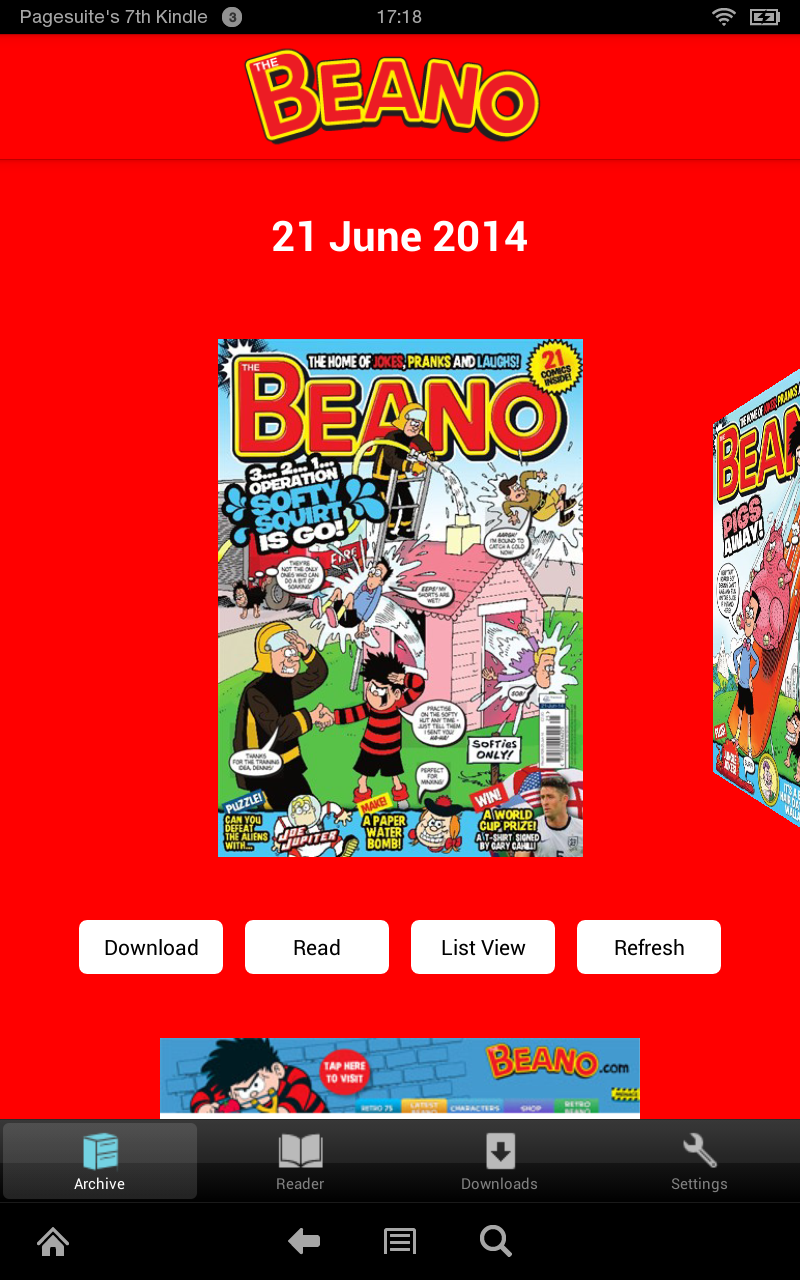 Android application The Beano screenshort