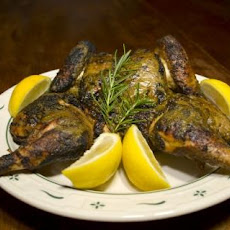 Spatchcocked Chicken With Walnut-Dill Pesto