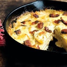 Blue cheese scalloped potatoes with chipotle and bacon