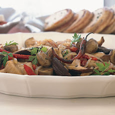 Mushrooms in Escabèche with Red Bell Peppers and Chiles de Arbol